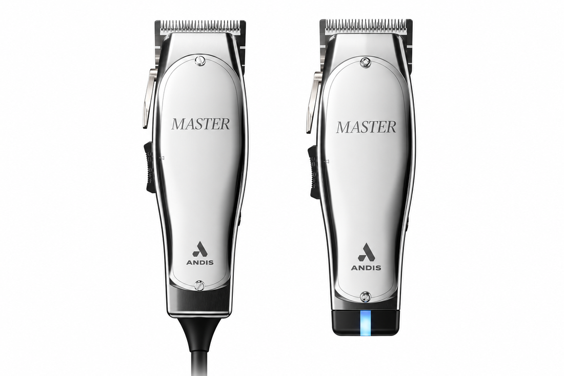 Corded Andis Master on the left and cordless Andis Master on the right