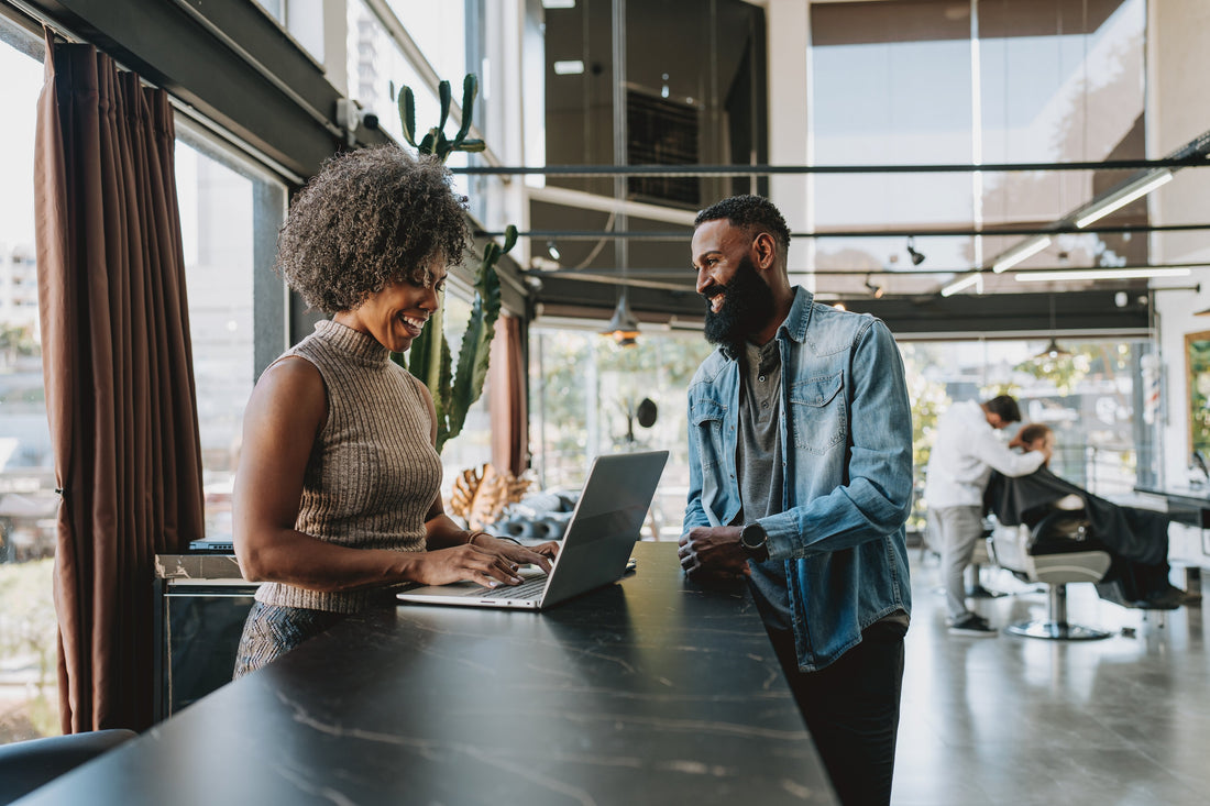 Barbershop reception in Adyen’s Fresha Capital press materials. Image courtesy of Adyen.